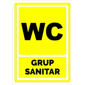 Indicator Galben wc grup sanitar, Sticker autocolant