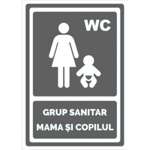 Indicator Gri grup sanitar mama si copilul, Sticker autocolant