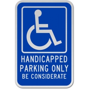 Indicator Handicapped Parking Only Be Considerate sign, Sticker autocolant