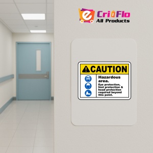 Indicator Hazardous Area PPE Required Sign, Sticker autocolant - Img 4