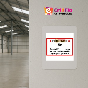 Indicator Hidrant numar in caz de incendiu spargeti geamul, Sticker autocolant - Img 3