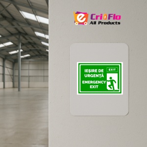 Indicator Iesire de urgenta emergency exit dreapta, Sticker autocolant - Img 3