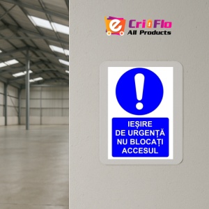 Indicator Iesire de urgenta nu blocati accesul indicator de obligativitate, Sticker autocolant - Img 4