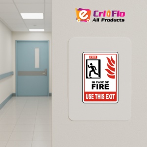 Indicator In Case of Fire Use This Exit Sign, Sticker autocolant - Img 4