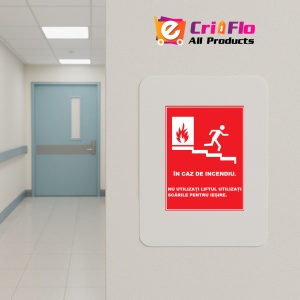 Indicator In caz de incendiu nu utilizati liftul, Sticker autocolant - Img 4