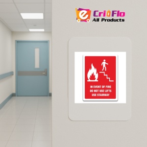 Indicator IN EVENT OF FIRE DO NOT USE LIFTS USE STAIRWAY SIGN, Sticker autocolant - Img 4