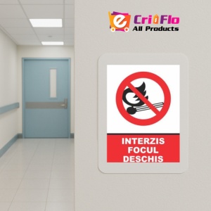 Indicator Indicator interzis focul deschis, Sticker autocolant - Img 5