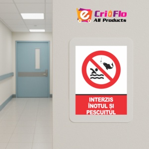 Indicator Indicator interzis inotul si pescuitul, Sticker autocolant - Img 5