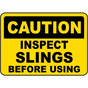 Indicator Inspect Slings Before Using Sign, Sticker autocolant