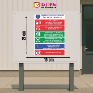 Indicator Instructiuni de urmat in caz de urgenta, Sticker autocolant - Img 2
