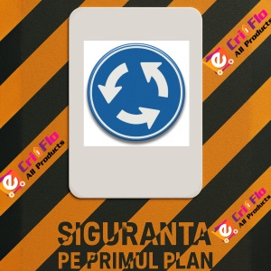Indicator Intersectie cu sens giratoriu, Sticker autocolant - Img 2
