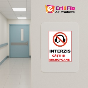 Indicator Interzis casti si microfoane, Sticker autocolant - Img 4
