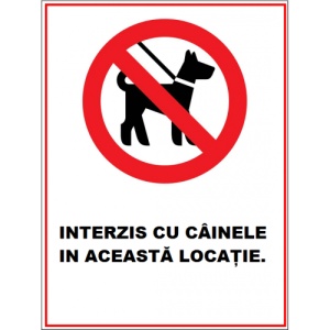 Indicator Interzis cu cainele in aceasta locatie, Sticker autocolant