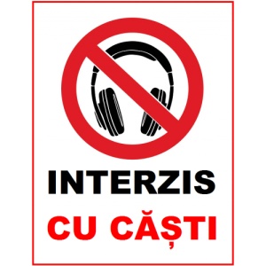 Indicator Interzis cu casti, Sticker autocolant