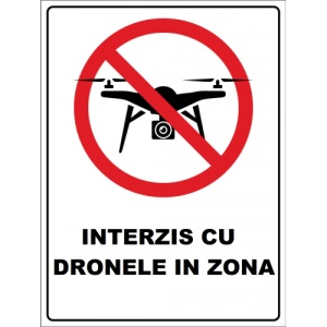 Indicator Interzis cu dronele in zona, Sticker autocolant