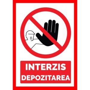 Indicator Interzis depozitarea, Sticker autocolant