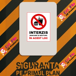 Indicator Interzis mancare si bautura in acest loc, Sticker autocolant - Img 2