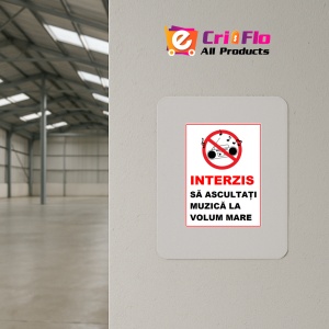 Indicator Interzis sa ascultati muzica la volum mare, Sticker autocolant - Img 3