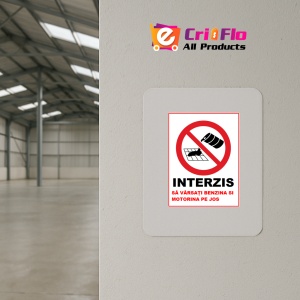 Indicator Interzis sa varsati benzina si motorina pe jos, Sticker autocolant - Img 3