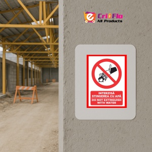 Indicator Interzis stingerea cu apa do not extinguish with water, Sticker autocolant - Img 5