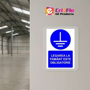 Indicator Legarea la pamant este obligatorie indicator de obligativitate, Sticker autocolant - Img 4