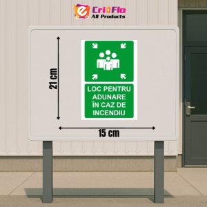 Indicator Loc pentru adunare in caz de incendiu, Sticker autocolant - Img 2