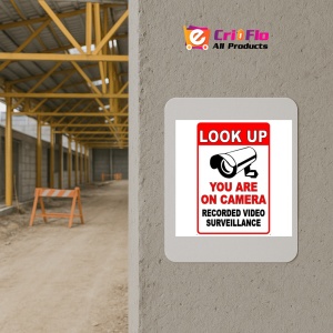 Indicator Look up you are on camera recorded video surveillance, Sticker autocolant - Img 5