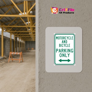 Indicator Motorcycle and Bicycle Parking Only Sign, Sticker autocolant - Img 5