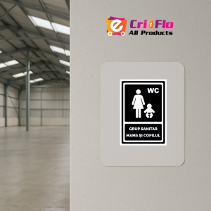 Indicator Negru pentru grup sanitar mama si copilul, Sticker autocolant - Img 3