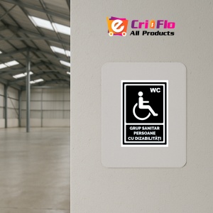 Indicator Negru pentru grup sanitar persoane cu dizabilitati, Sticker autocolant - Img 3