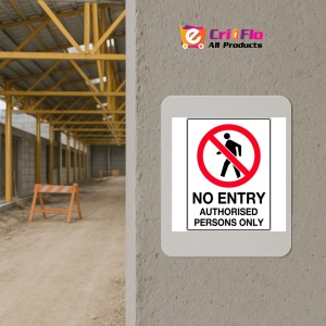 Indicator No Entry Authorised Persons Only Sign, Sticker autocolant - Img 5