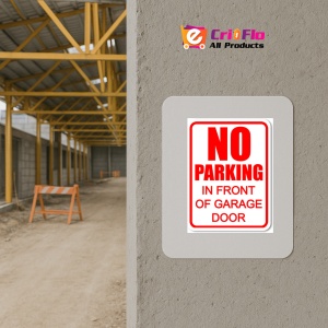 Indicator No parking in front of garage door sign, Sticker autocolant - Img 5