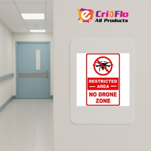 Indicator No restricted area no drone zone sign, Sticker autocolant - Img 4