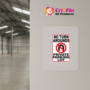 Indicator No turn arounds private parking lot sign, Sticker autocolant - Img 3