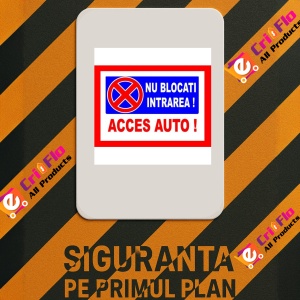 Indicator Nu blocati intrarea acces auto, Sticker autocolant - Img 2