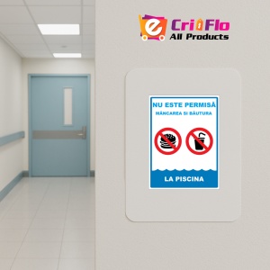 Indicator Nu este permisa mancarea si bautura la piscina, Sticker autocolant - Img 4