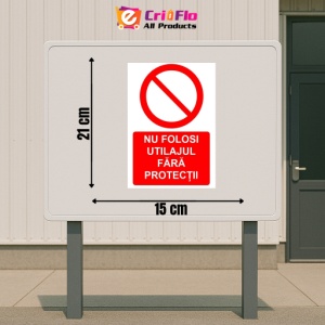 Indicator Nu folosi utilajul fara protectii indicator de interzicere, Sticker autocolant - Img 2