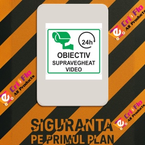 Indicator Obiectiv supravegheat video 24 ore, Sticker autocolant - Img 2