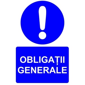 Indicator Obligatii generale indicator de obligativitate, Sticker autocolant