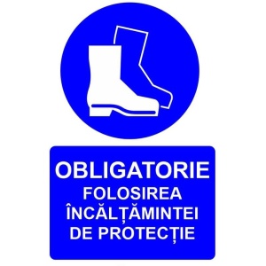 Indicator Obligatorie folosirea incaltamintei de protectie indicator de obligativitate, Sticker autocolant