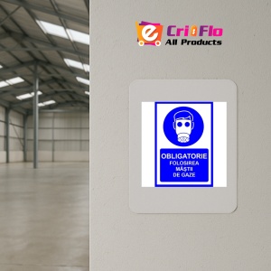 Indicator Obligatorie folosirea mastii de gaze, Sticker autocolant - Img 3