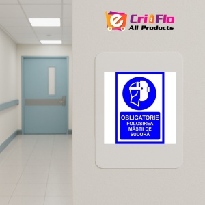 Indicator Obligatorie folosirea mastii de sudura, Sticker autocolant - Img 4