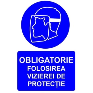 Indicator Obligatorie folosirea vizierei de protectie indicator de obligativitate, Sticker autocolant