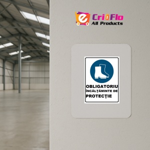 Indicator Obligatoriu incaltaminte de protectie, Sticker autocolant - Img 3