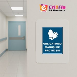 Indicator Obligatoriu manusi de protectie, Sticker autocolant - Img 4