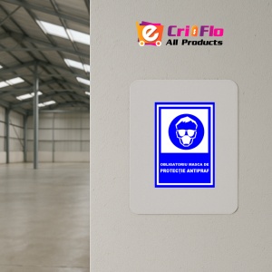 Indicator Obligatoriu masca de protectie antipraf, Sticker autocolant - Img 3