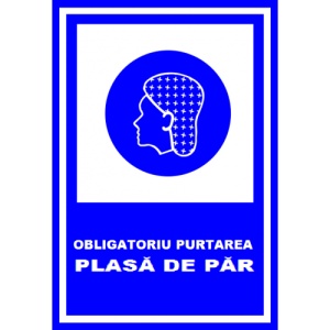 Indicator Obligatoriu purtarea plasa de par, Sticker autocolant