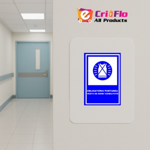 Indicator Obligatoriu purtarea vesta de mare vizibilitate, Sticker autocolant - Img 4