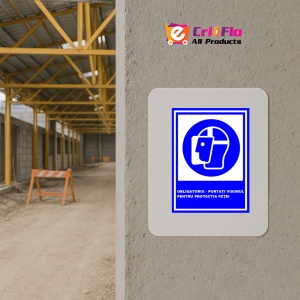 Indicator Obligatoriu purtati visorul pentru protectia fetei, Sticker autocolant - Img 5