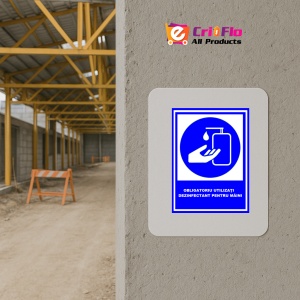 Indicator Obligatoriu utilizati dezinfectant pentru maini, Sticker autocolant - Img 5
